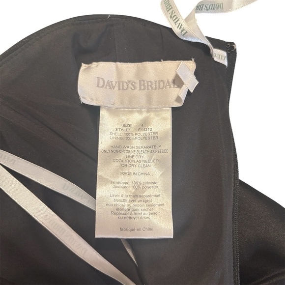 David’s Bridal Dress Womens Black Size 4 Strapless Cocktail Elegant Wedding - Picture 7 of 7